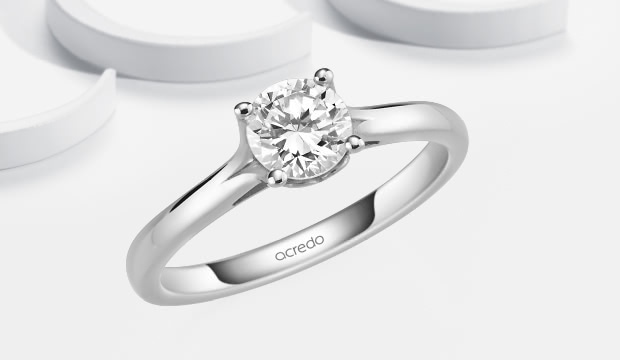 Bagues de fiançailles 0,7 ct avec certificat | acredo