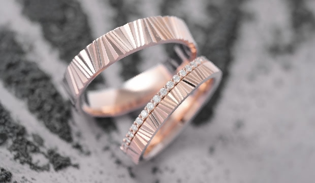 Bagues de mariage et alliances Facetted Connections | acredo